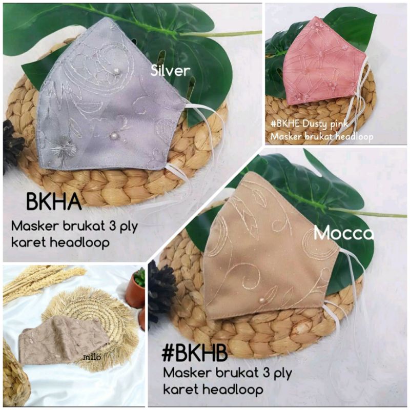 PROMO!!! Masker kain tille / masker headlop / hijab / masker tille mutiara / masker kekinian