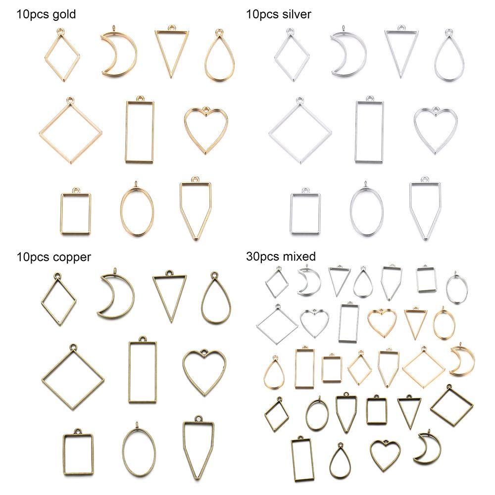 Lily 10 /30pcs Liontin Bingkai Fashion Kalung Membuat Perhiasan Geometris