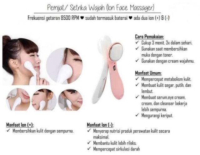 SETRIKA WAJAH /ION FACE MASSAGER/ STRIKA WAJAH