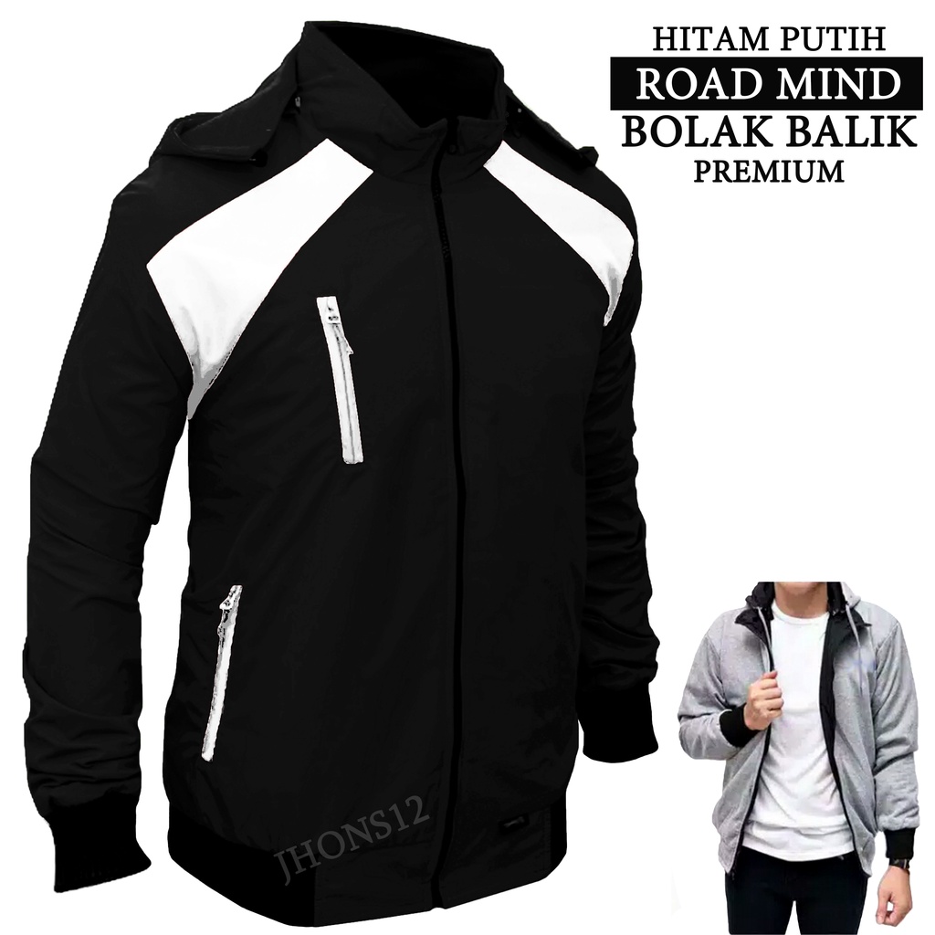 JAKET PARASUT TERBARU BOLAK BALIK 2IN1 ROAD MIND PREMIUM TURKIS JAKET MOTOR PRIA WANITA ML XL XXL