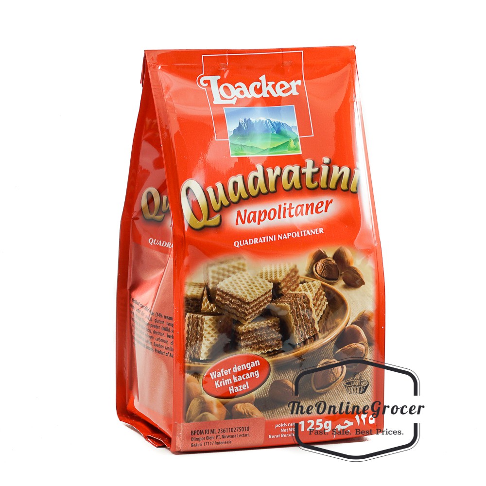 Loacker Quadratini Wafer Cookies 125gr Biskuit Wafer Loacker