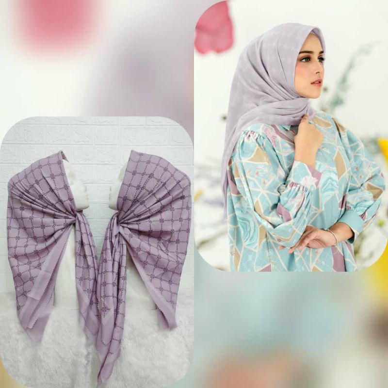 Hijab motif buttonscarves / hijab kw segiempat