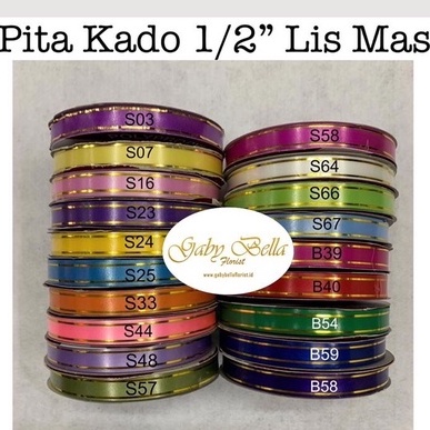 

Pita Satin. Pita Jepang. Pita Ribbon. Pita Kado 1/2 Lis Emas . Pita Curly.