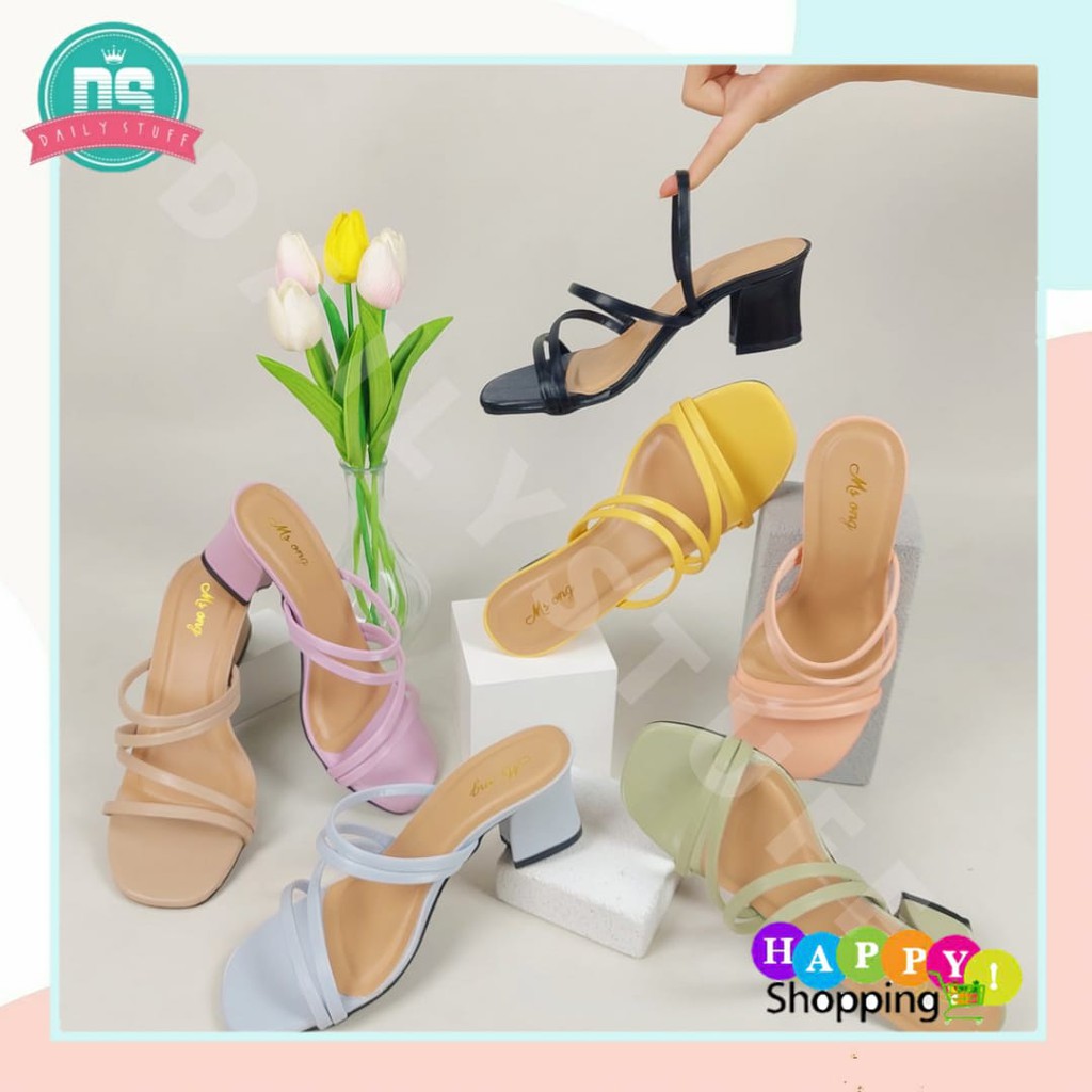 Ms Sandal High Heels Hak Tahu Strappy Heeled Wanita Impor Murah Msh 05