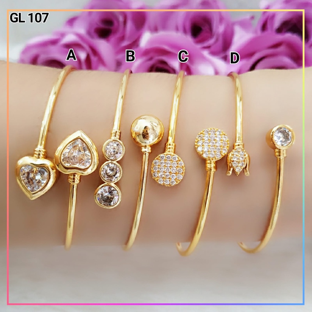 Gelang xuping gelang tangan bangkok dewasa permata bulat mewah perhiasan lapis emas gold GL 107