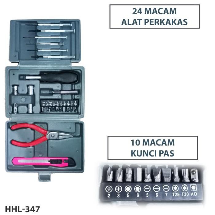 TOOLS BOX 24IN1 perkakas obeng set lengkap hand tools kekinian