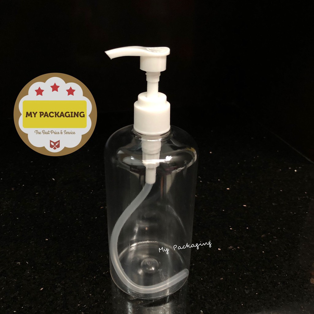 Botol 500ml pump bening sanitizer (10botol)