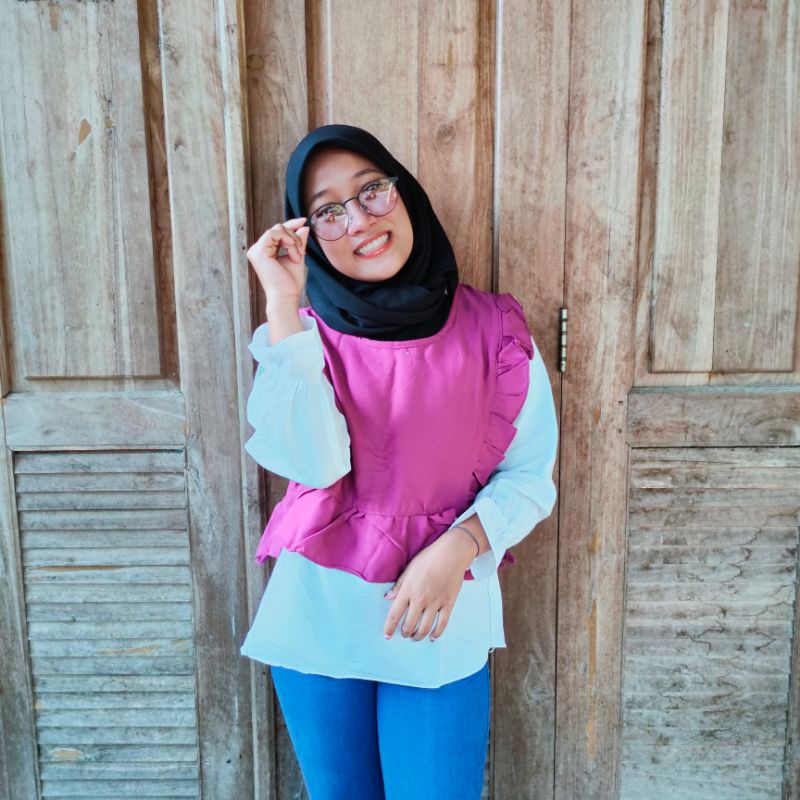 Blouse rempel wanita atasan rempel cewek perempuan outfit ootd kekinian ( blouse rempelana )