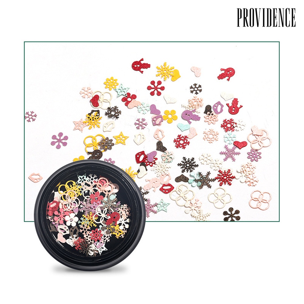 Providence 100Pcs/Box Ultra-thin Pearlescent Colored Christmas Snowflake Nail Art Sequins