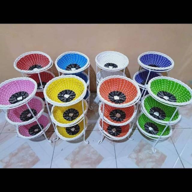 Rak bumbu / rak bawang  rotan sintetis anyaman