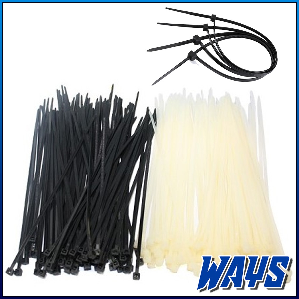 [Z111] Kabel Ties Kabel Tis Cable Tis Hitam Putih Warna Warni Isi 100pcs