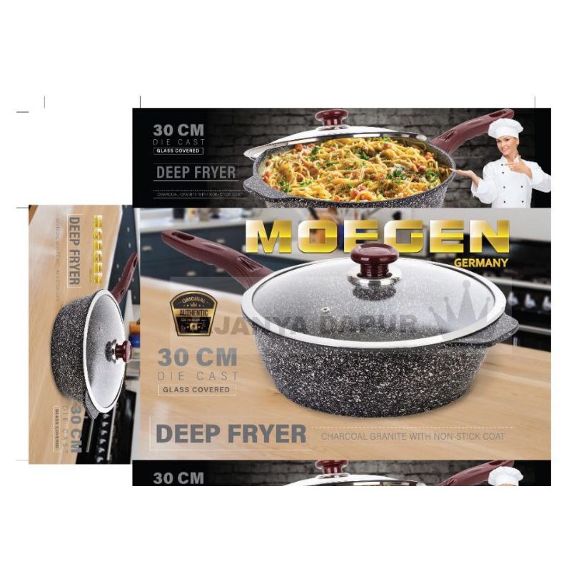 Deep fryer moegen germany marble coating 30 cm - wok moegen 30cm