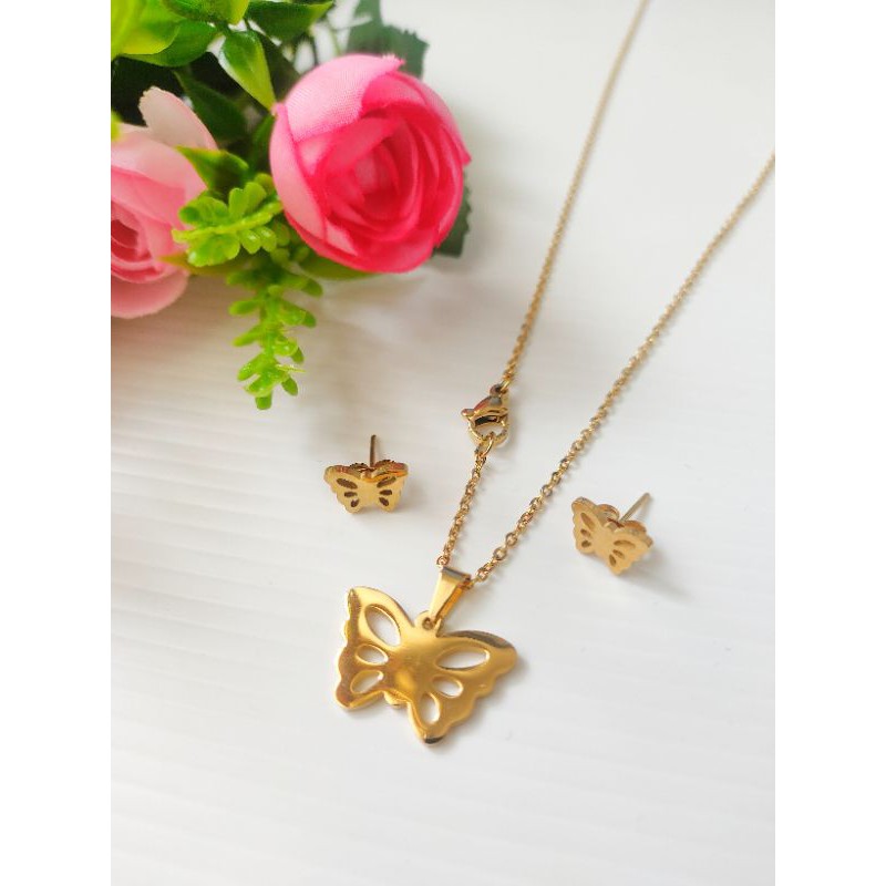 Kalung Set Anting Titanium Import1