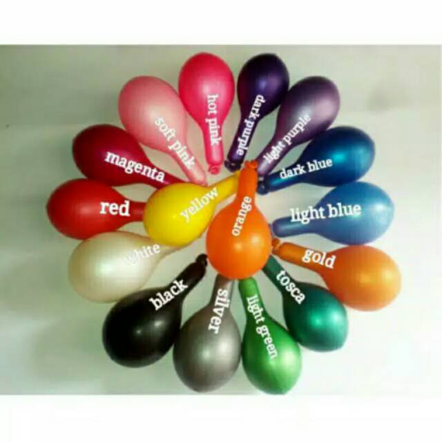 balon latex metalik metallic 12inch (isi 10 balon)