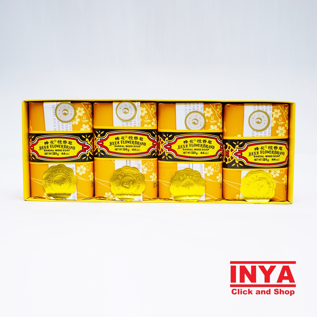 BEE &amp; FLOWER BRAND SANDAL WOOD SOAP 125gr CAP TAWON - SABUN BATANG KAYU CENDANA IMPORT