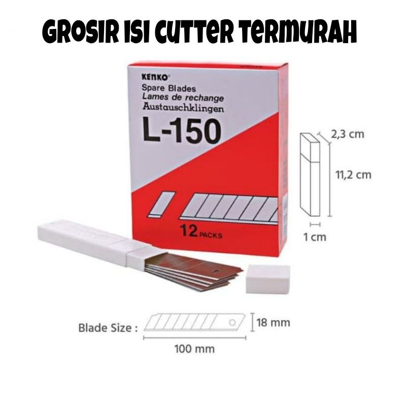 

Isi Cutter Besar KENKO L-150 Isi 12 tubes Pisau cuttter