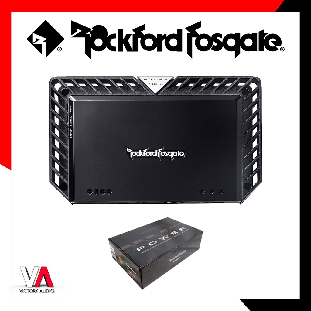 Power Amplifier Monoblock Rockford Fosgate Power T1000-1bdCP 1000 Watt Max Power Power Amp Monoblok 
