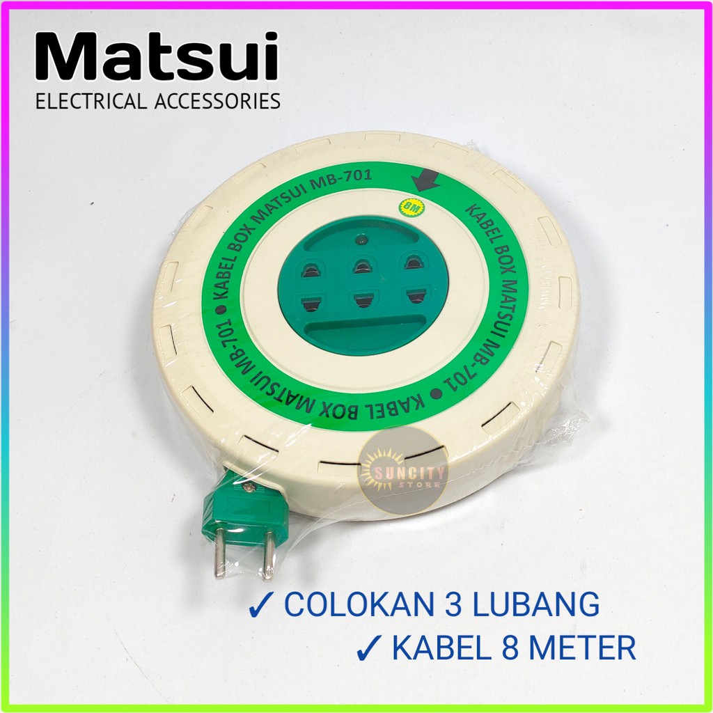 Matsui Roll Kabel / Kabel Box 3 Lubang