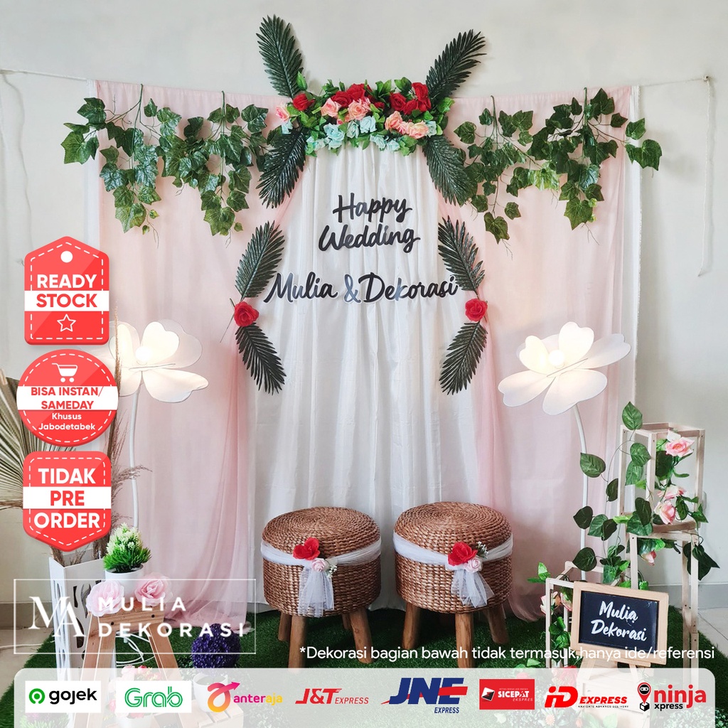 Dekorasi Lamaran Nikahan Syukuran Tasyakuran Khitan Aqiqah Backdrop Background Dinding Paket Mulia LL