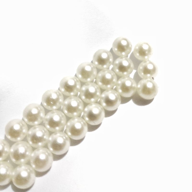 (Pon / 450 gram) Mote Mutiara Bulat 6mm Tanpa Lubang BW Mutiara Tindik Mutiara Press Tembak