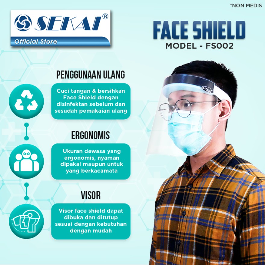 ANTI CORONA - SEKAI Face Shield - Pelindung Wajah Sekai ANTI CORONA