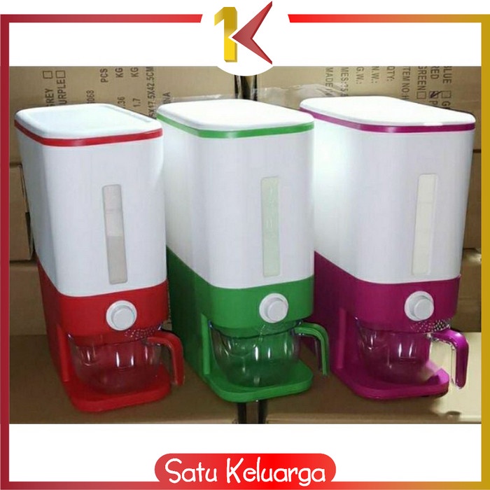 

gr20111r Sk-C203 Dispenser Beras 12Kg Rice Box Tempat Penyimpanan Beras Otomati - C203, Abu Sv012Ss