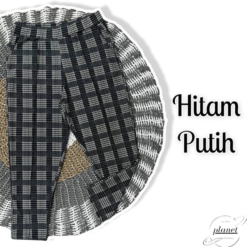 CELANA WANITA CELANA KOTAK KOTAK JUMBO BIG SIZE WANITA CELANA PANJANG BAGGY PANTS BAWAH PENSIL KEKINIAN BAHAN MELAR PINGGANG KARET