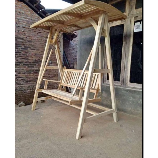 ayunan Jati minimalis dan meja teras outdoor + payung