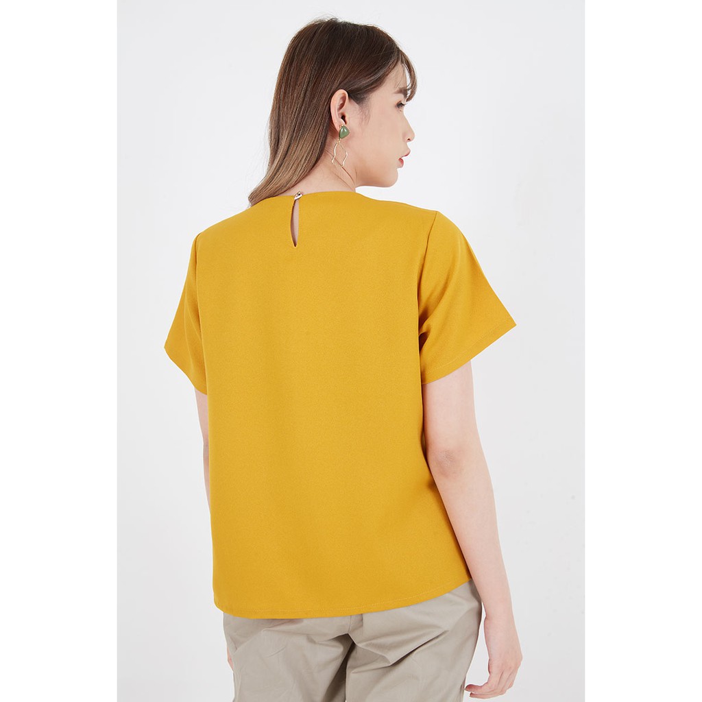 Sorabel - Ceriqa Plain Drapery Women Blouse Short Sleeve / Blouse Wanita Lengan Pendek-7
