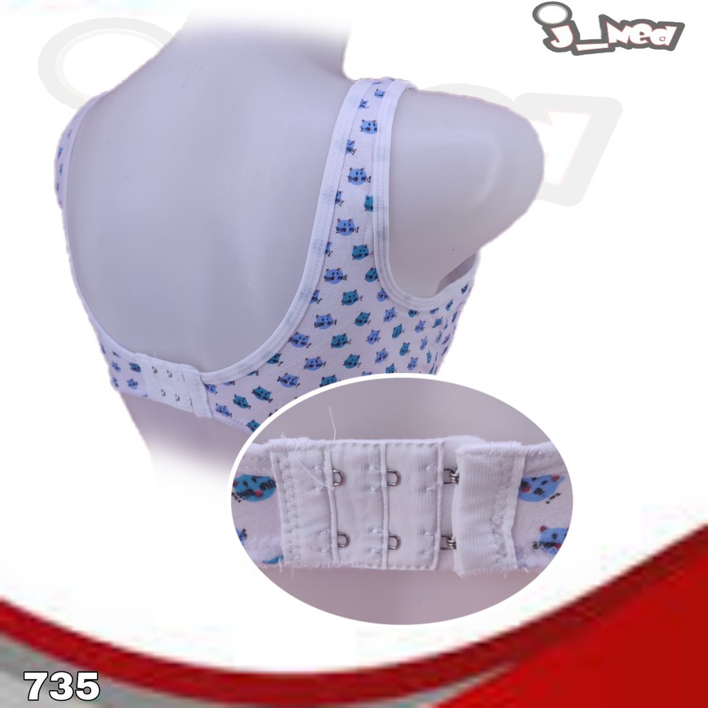 J735 MINISET/BRA REMAJA BUSA TIPIS TANPA KAWAT CUP BESAR M-XL DUA PENGAIT MS-RE1002