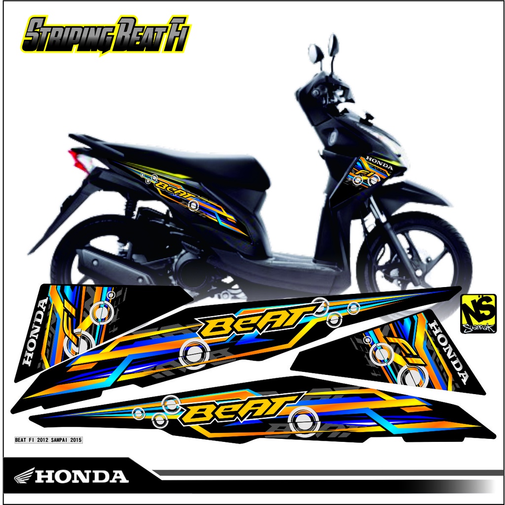 STRIPING VARIASI SEPEDA MOTOR STICKER THAILOOK STYLE HONDA BEAT FI 2015