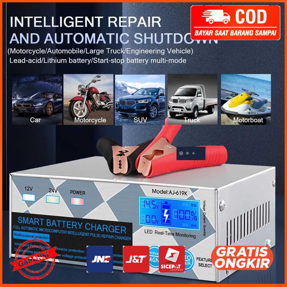 Charger Aki Mobil Lead Acid 260W 12V 24V 6 400Ah