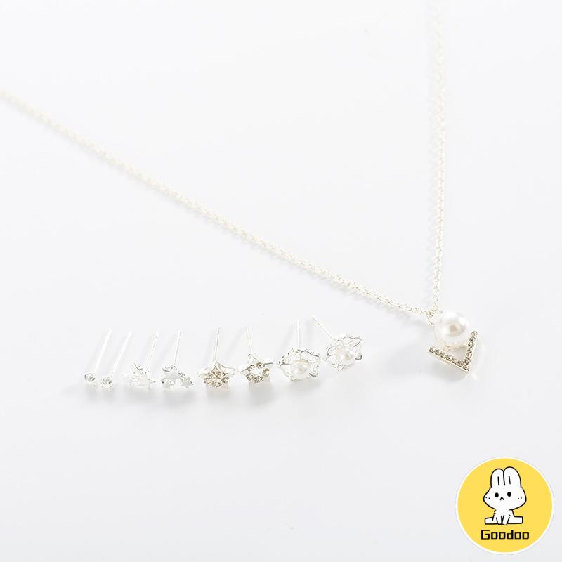 Anting Korea Dan Kalung Wanita Gaya Korea Simple Kreatif Anting Tusuk Aksesoris -Doo