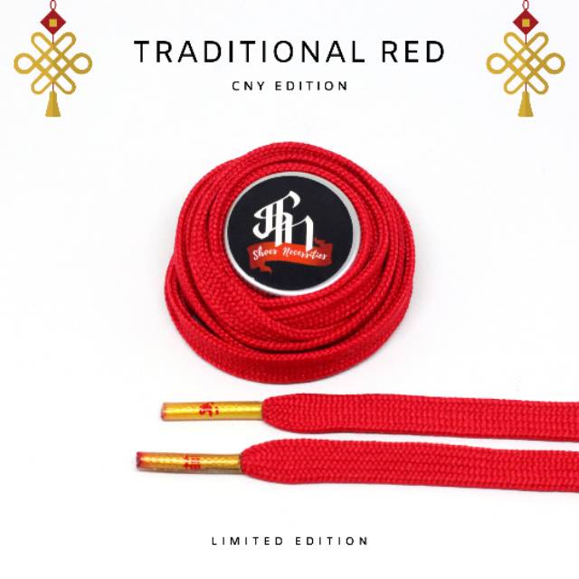 &quot;CNY Edition&quot; - TRADITIONAL RED - Tali Sepatu - Shoelaces - Laces 90CM &amp; 120CM
