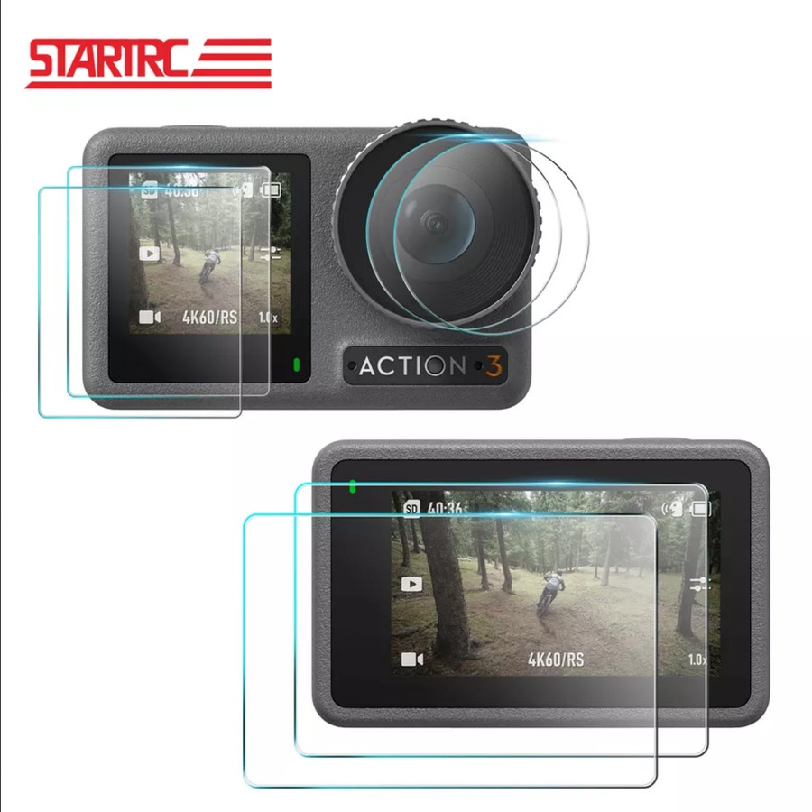 Startrc HD Protective Lens and Screen Tempered Glass for DJI Action 3