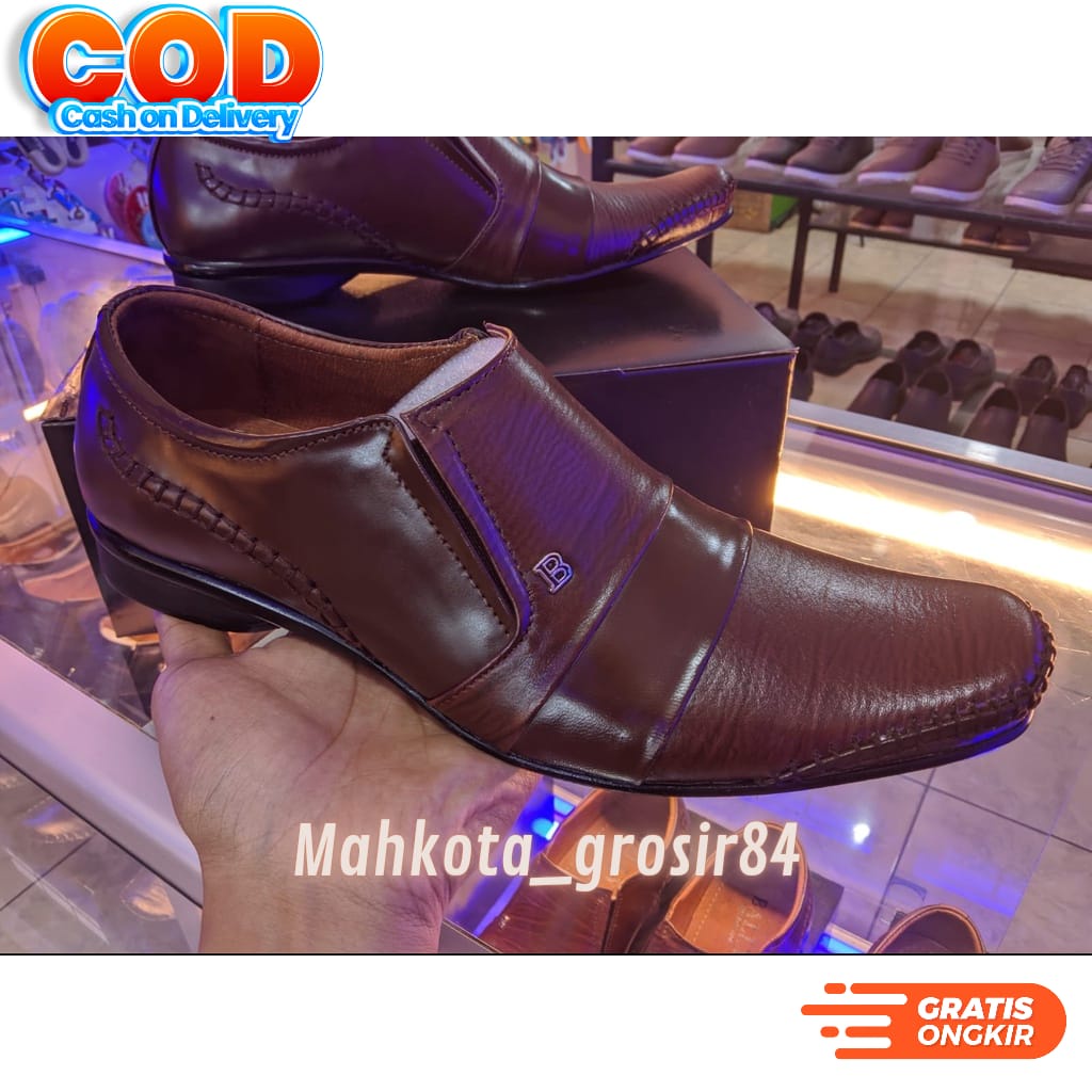 Sepatu pantofel Kulit Original Pria BALLY SWITZERLAND K-9605 SIZE 39 - 43 WARNA BROWN