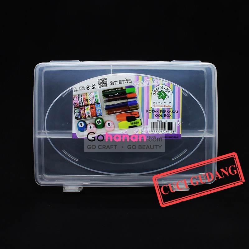 Green Leaf Kotak Tool Box Penyimpanan Serbaguna 3 Sekat 1410