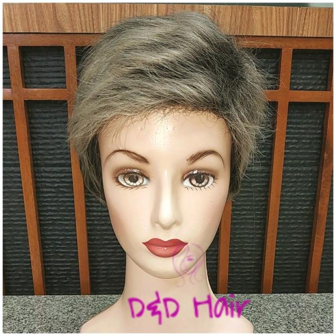 Wig Rambut - Wig Wanita - Wig Nenek - D&D001 - Grey - Wig Uban