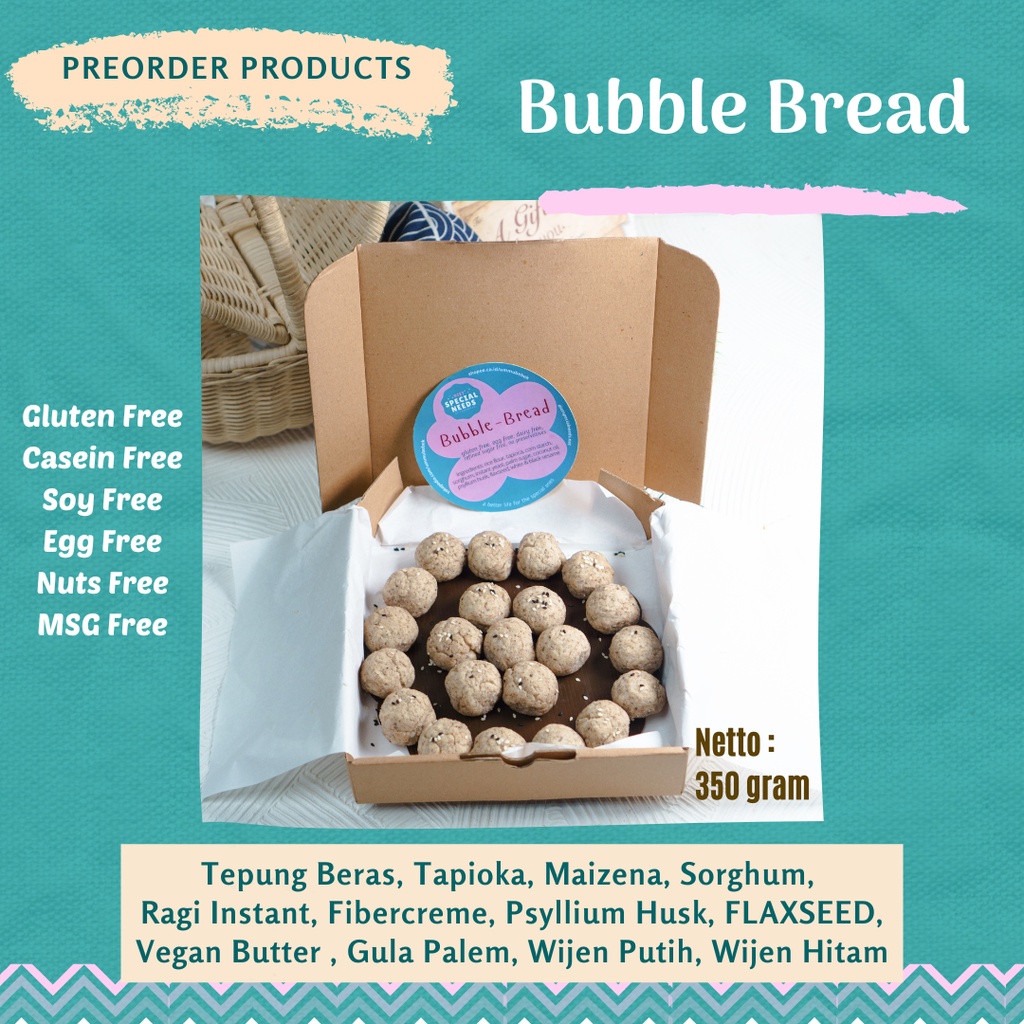 

(PO) Bubble Bread Gluten Free Casein Free with Palm Sugar Diet Special Needs