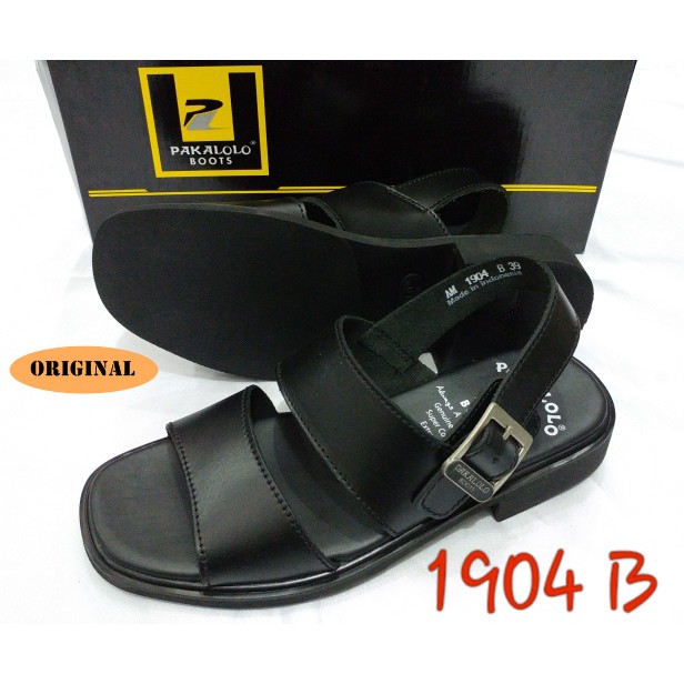 Sepatu Sandal Kulit Pria Pakalolo 1904B Original Black