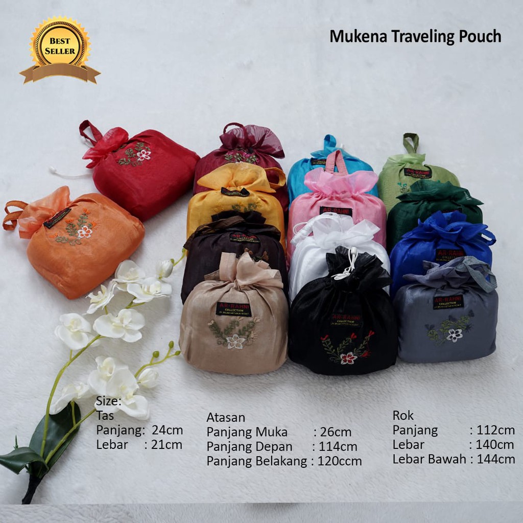 Mukena Pouch Travelling Bordir Praktis/Harga Grosir/Best Seller/COD