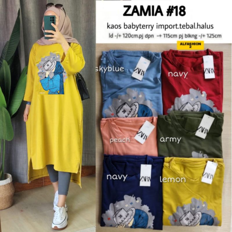 ZAMIA LONG TUNIK/MIDI/DRESS/TUNIK/KEREN/BEST SRLLER BY ALFASHION