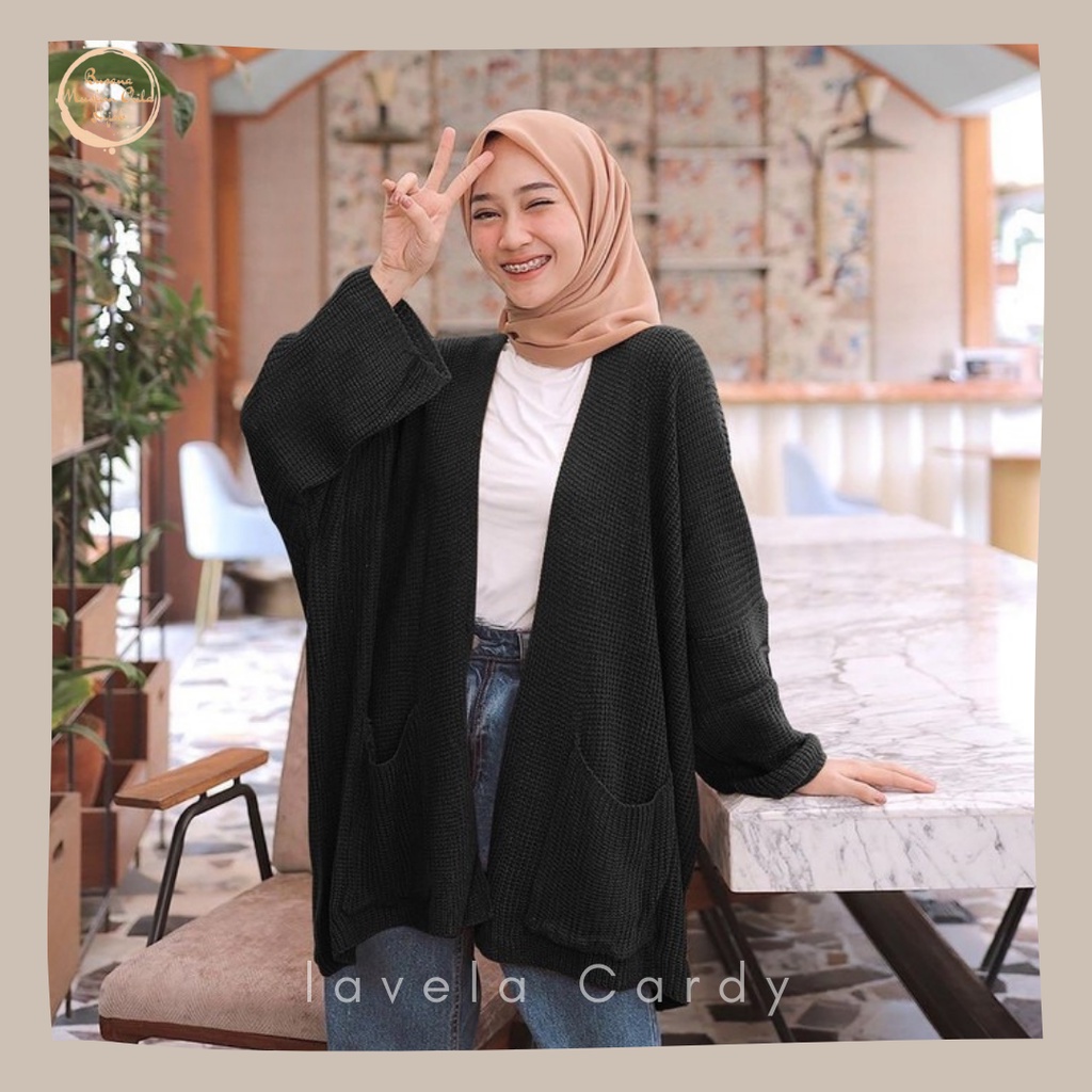 Lavela cardigan oversize premium korean style / kardigan rajut wanita oversize / long cardy knit imp