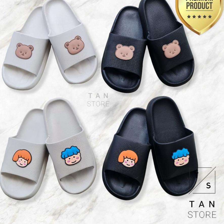 ۞ Sandal Karet Slip On Slop Wanita Karakter Lucu Premium ▲