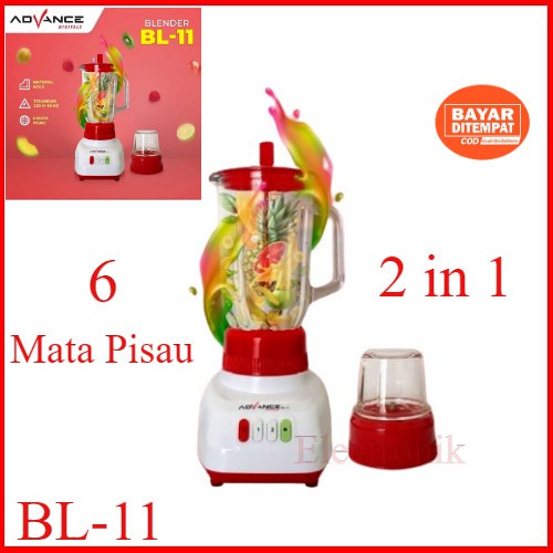 Advance BL 11 blander kaca/penggiling 2 in1 Terbaru 6 mata pisau new original