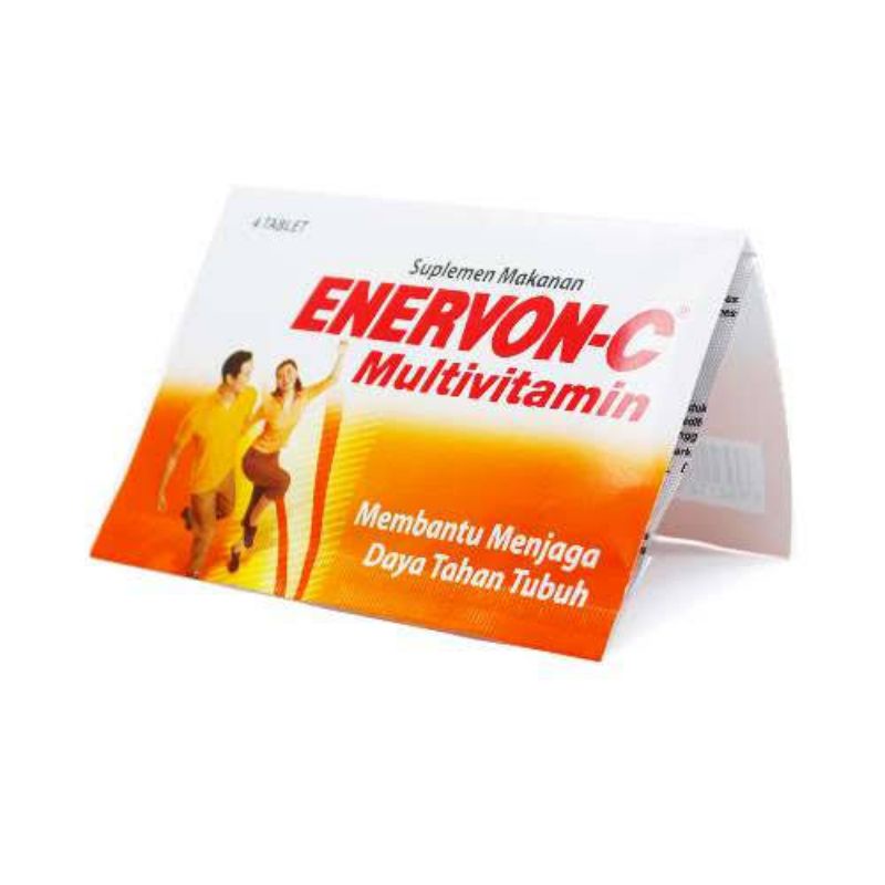 Enervon C Strip 4 Tablet / Multivitamin / Daya Tahan Tubuh / Suplemen Kesehatan