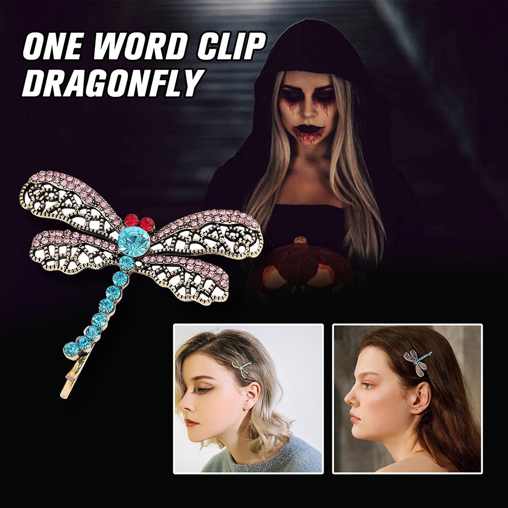 Retro Fashion Crystal Butterfly Hair Clip Premium alloy Jepit Rambut Kupu-Kupu Biru Aksesoris Rambut Wanita Lucu