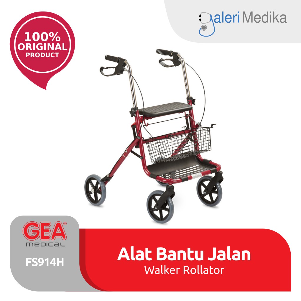 Walker Rollator GEA FS914H / FS 914 H / FS-914H - Alat Bantu Jalan (KHUSUS GOJEK)