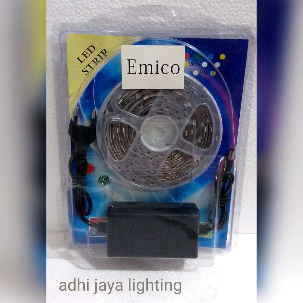 Lampu led strip RGB 4M 12V warna warni emico termurah