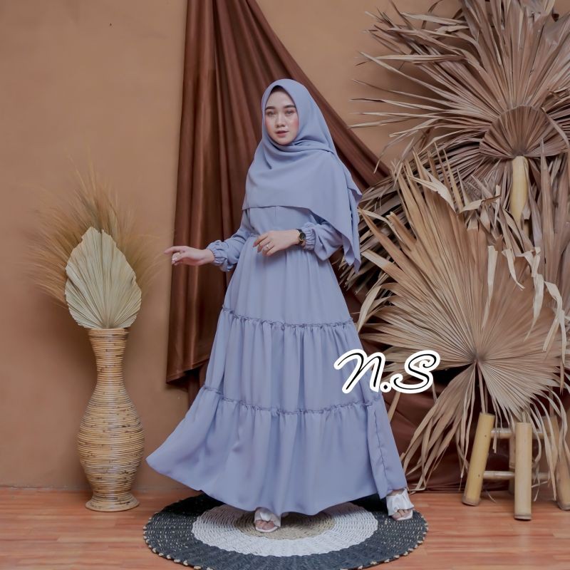 Aneska gamis set hijab Terbaru Premium Gamis Lebaran